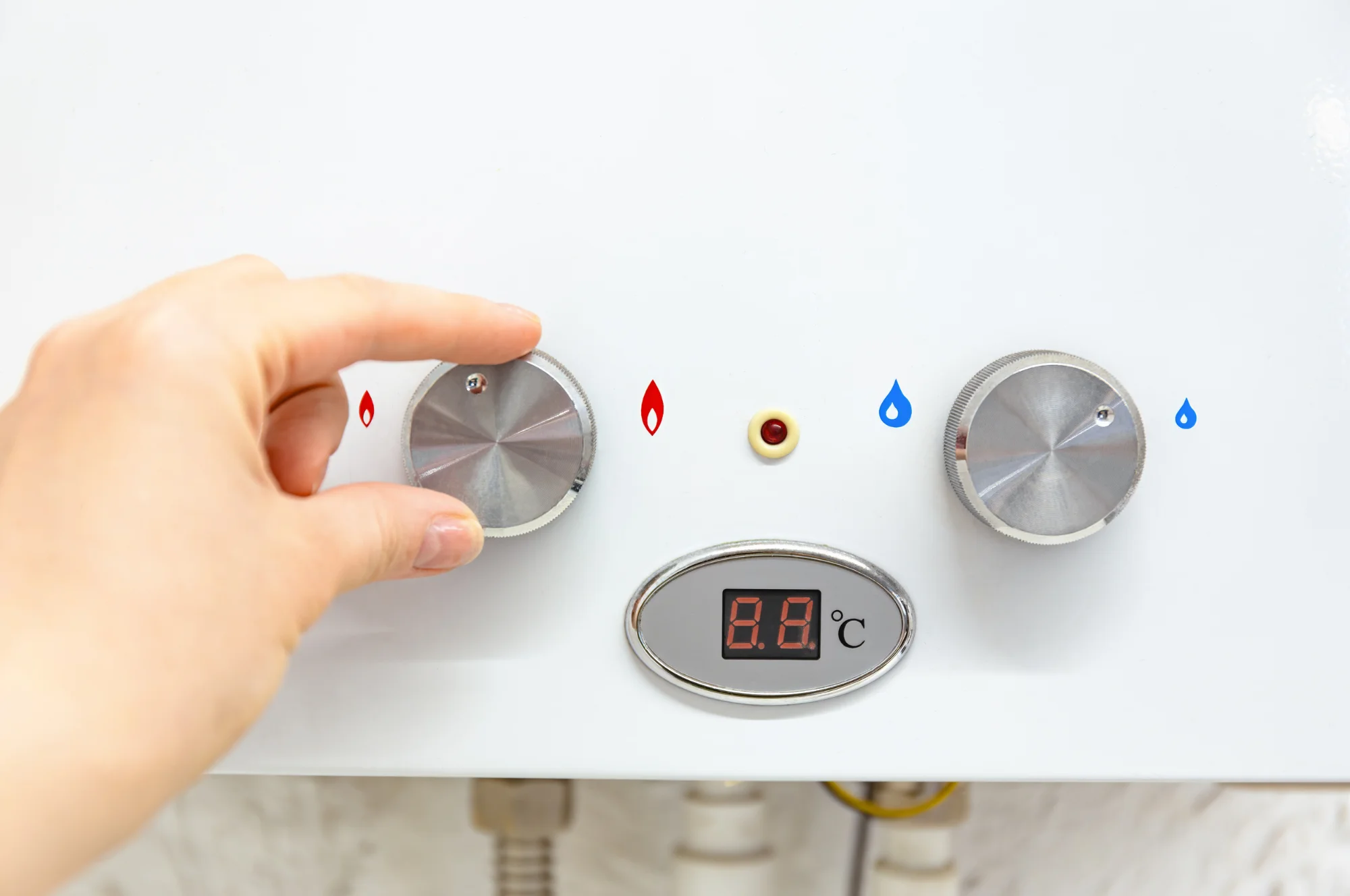 Residential water heater showing common reasons it stops producing hot water in Rockwall, TX